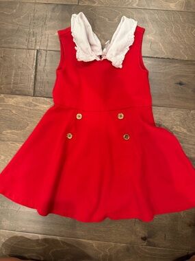 Janie and Jack Red Dress with White Collar